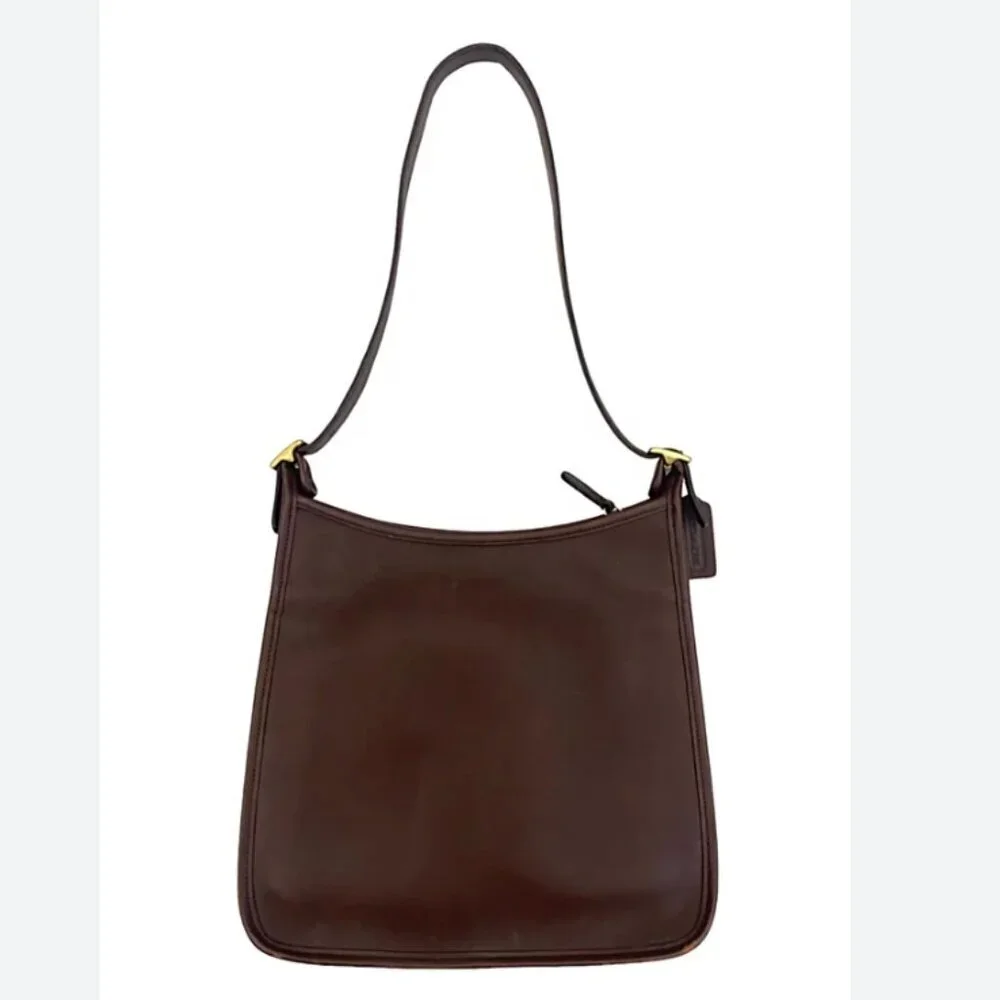 Coach 1990s Vintage Slim Duffle Sac Bag in Mahogany